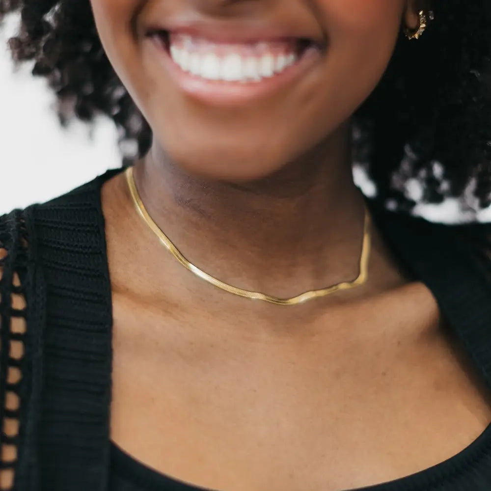 Ella Herringbone Necklace (waterproof)