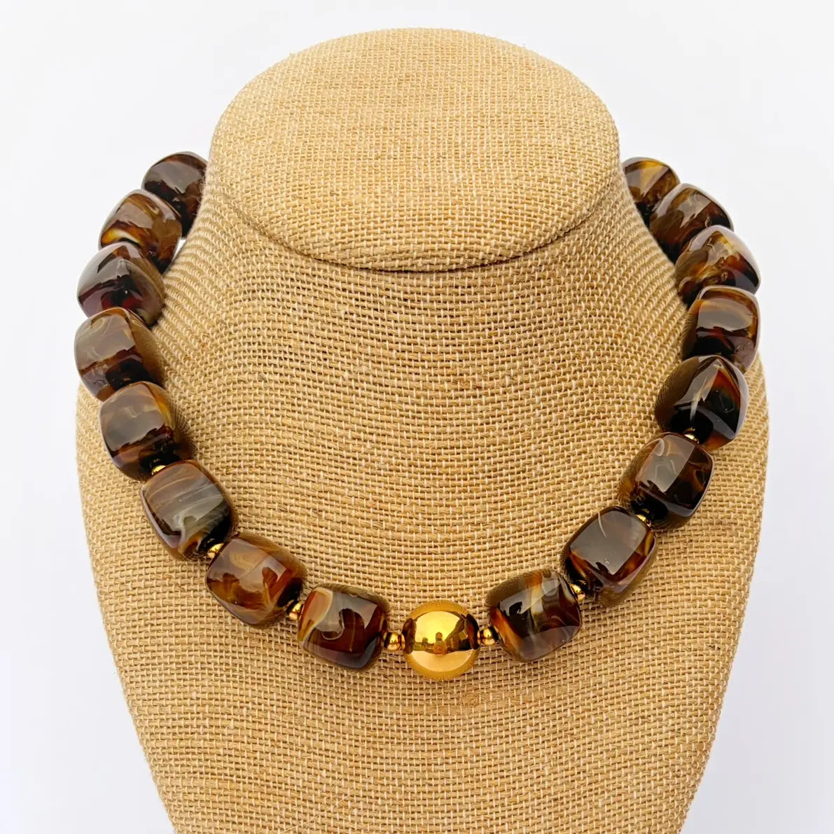 Brown Cube Necklace