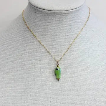 Chubby Fish Necklace (chartreuse)