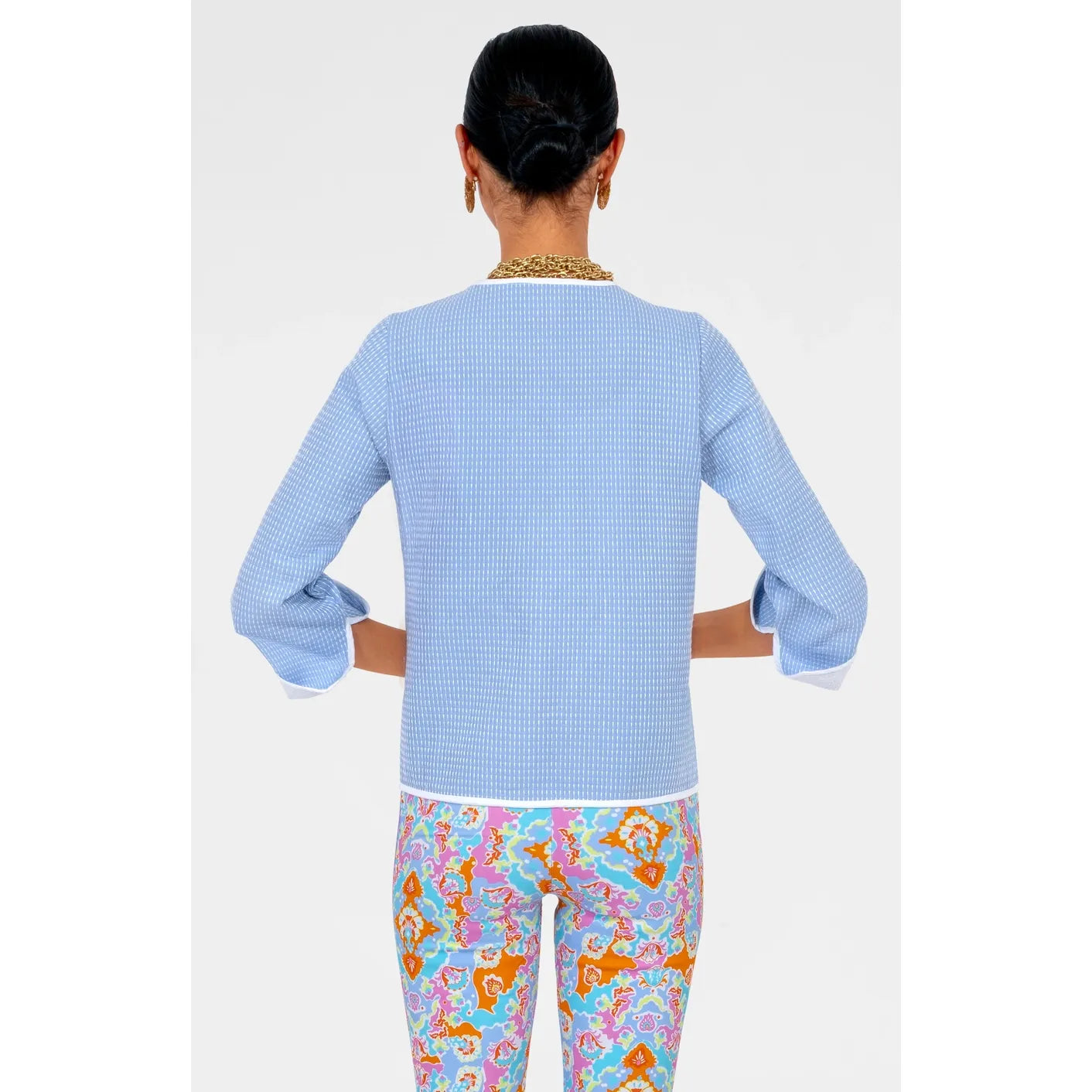 Trapunto Embroidered Jacket (blue)