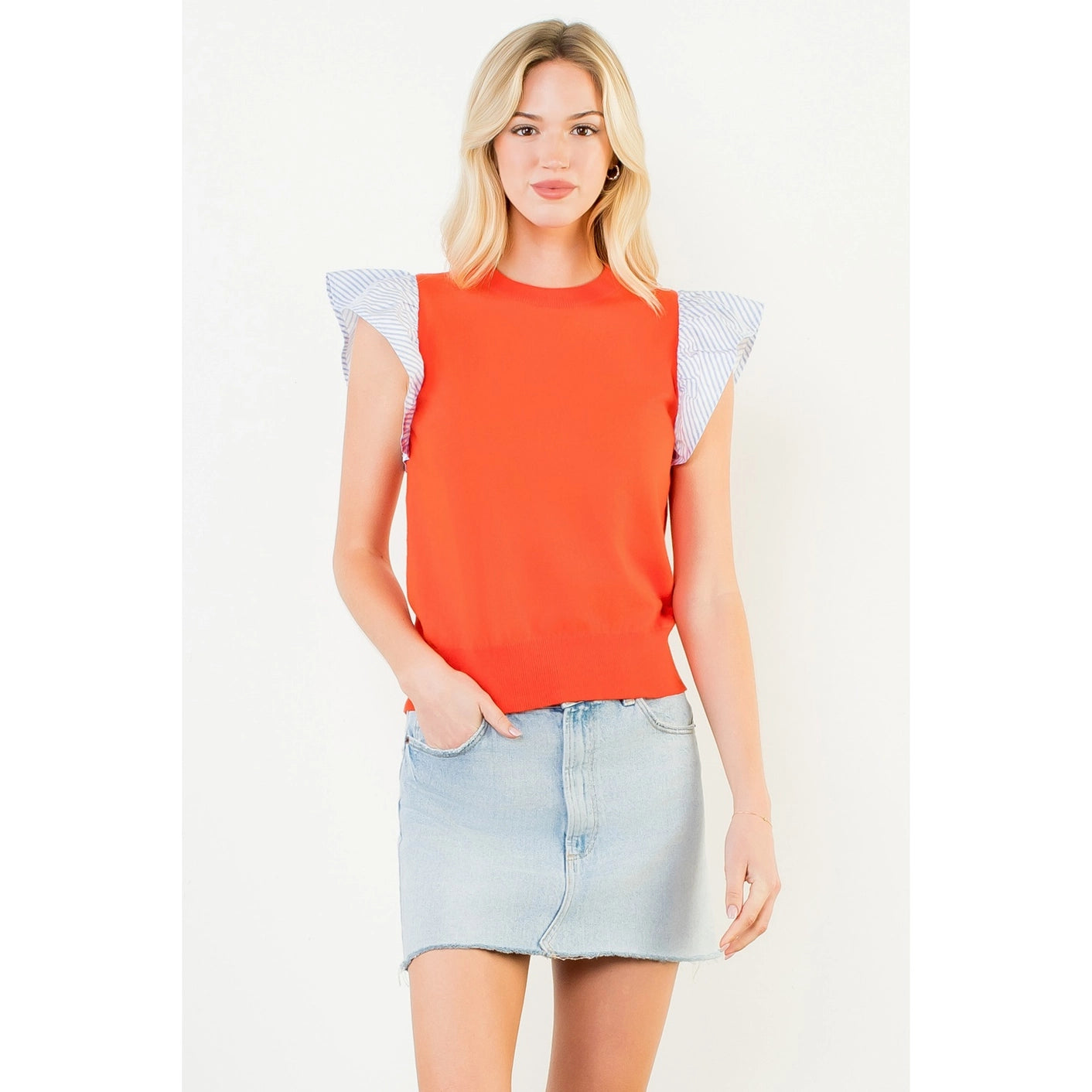 Benny Flutter Sleeve Knit Top