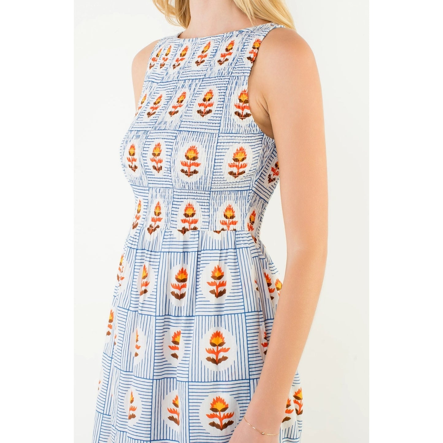 Valerie Smocked Midi Dress