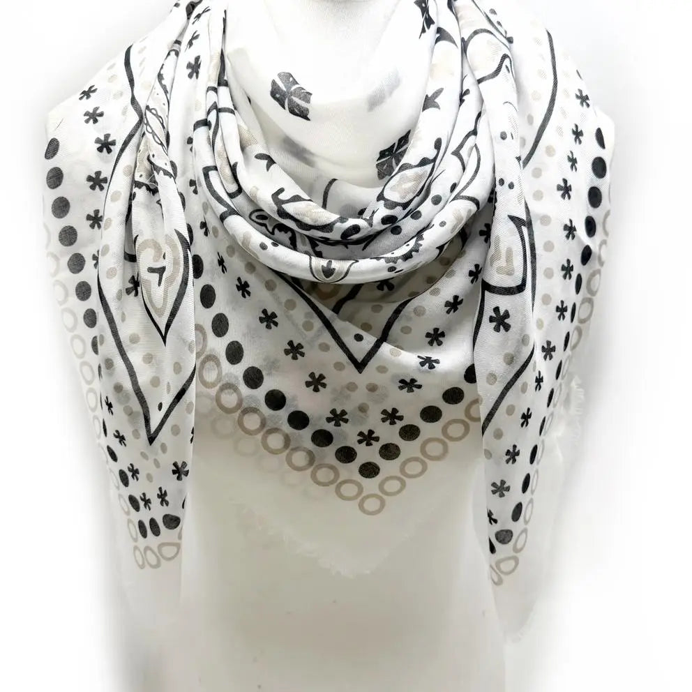 White Large Bandana Scarf