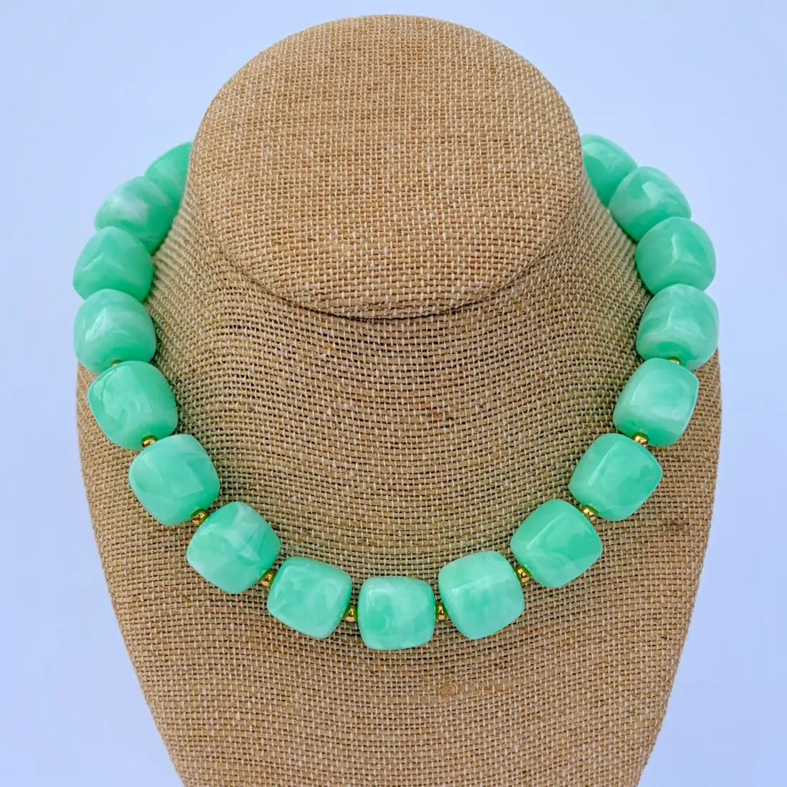 Green Cube Necklace