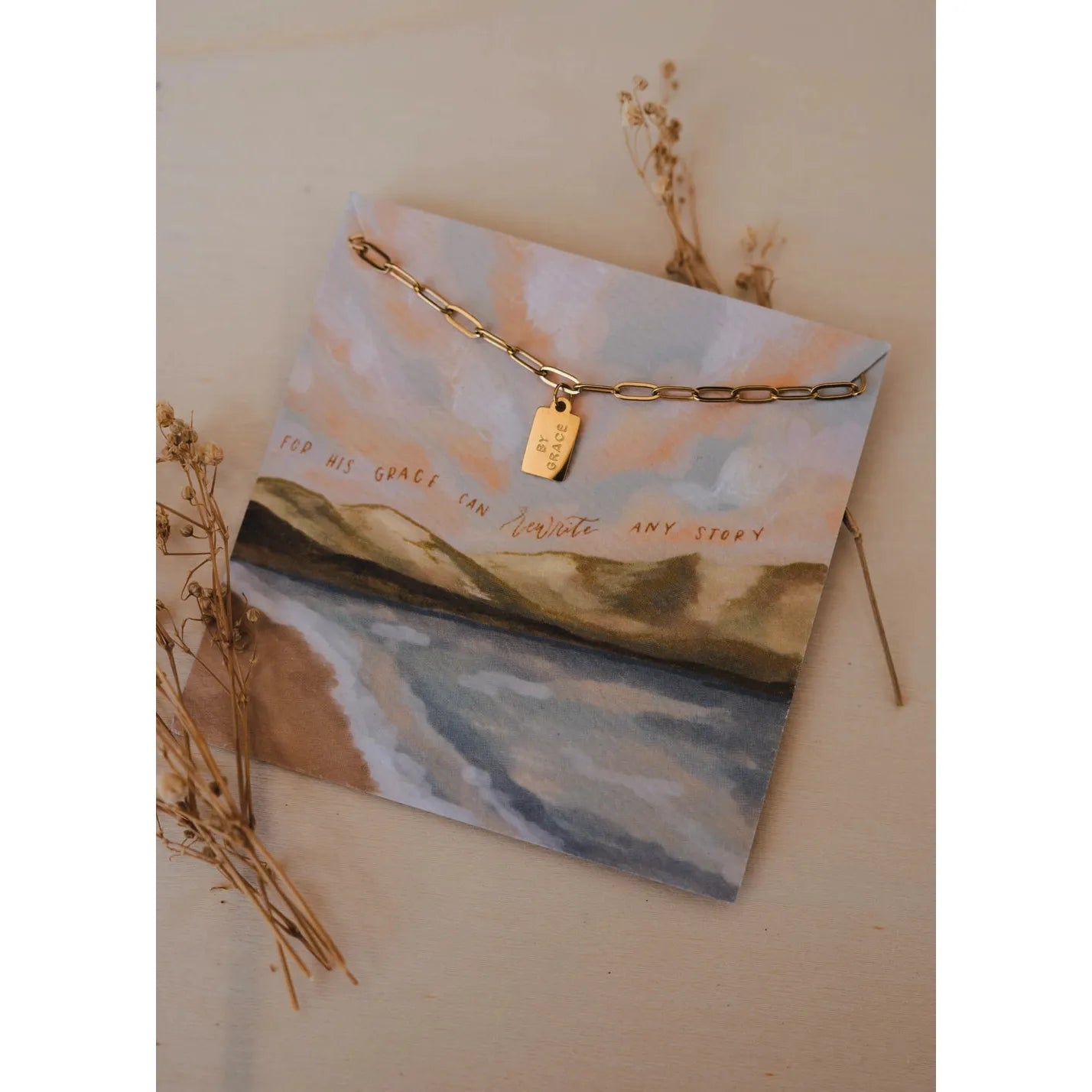 By Grace Mini Tag Necklace | Christian Jewelry