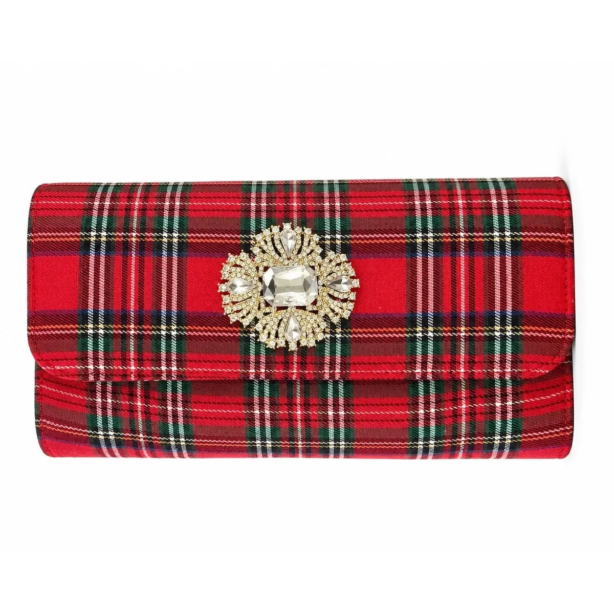 Avery Plaid Clutch (Rhinestone)