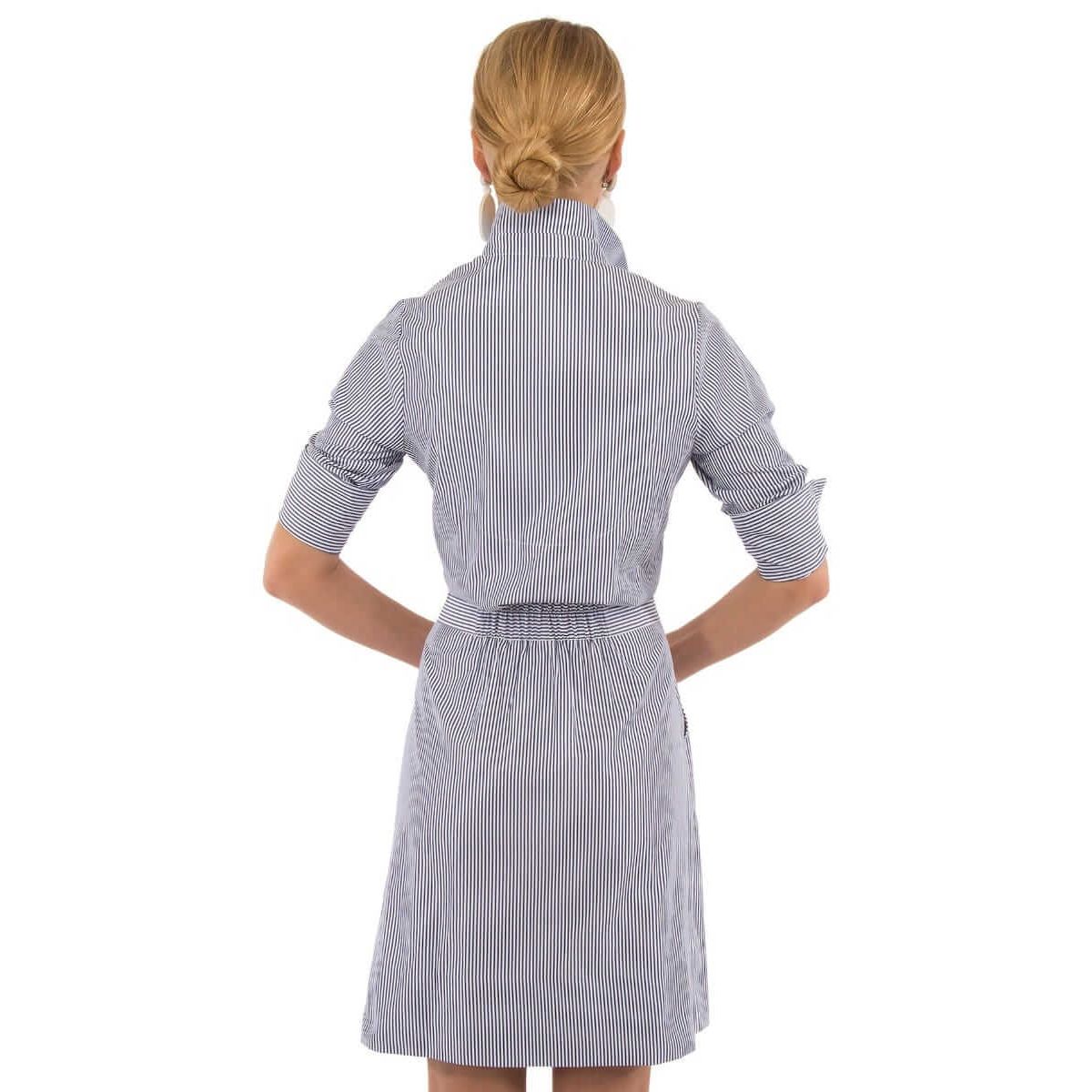 Betty Blouson Dress (navy stripe)