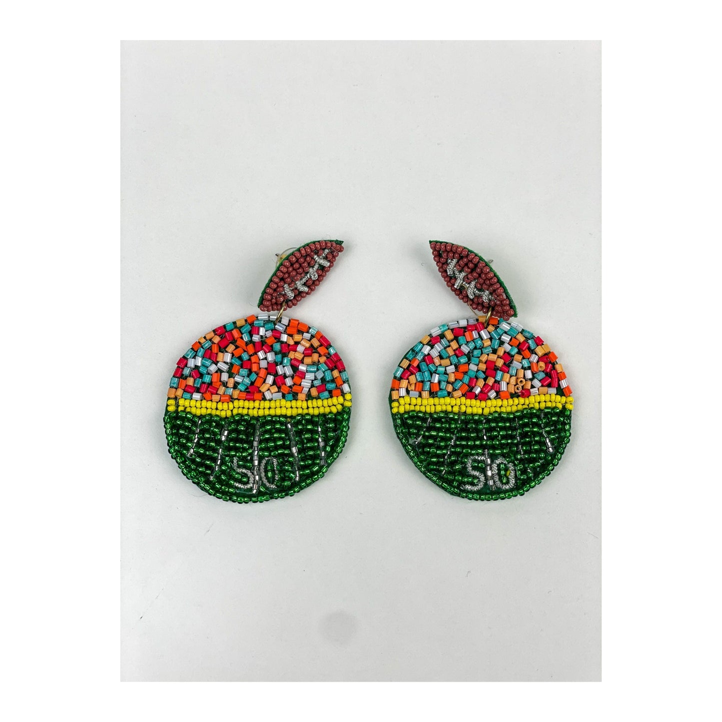 50 Yard Line Football Earrings