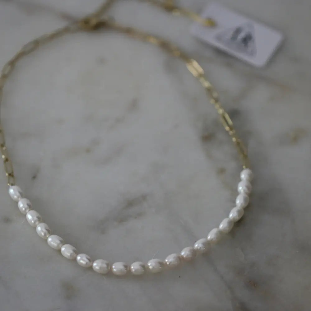 Delaney Pearl Chain Necklace