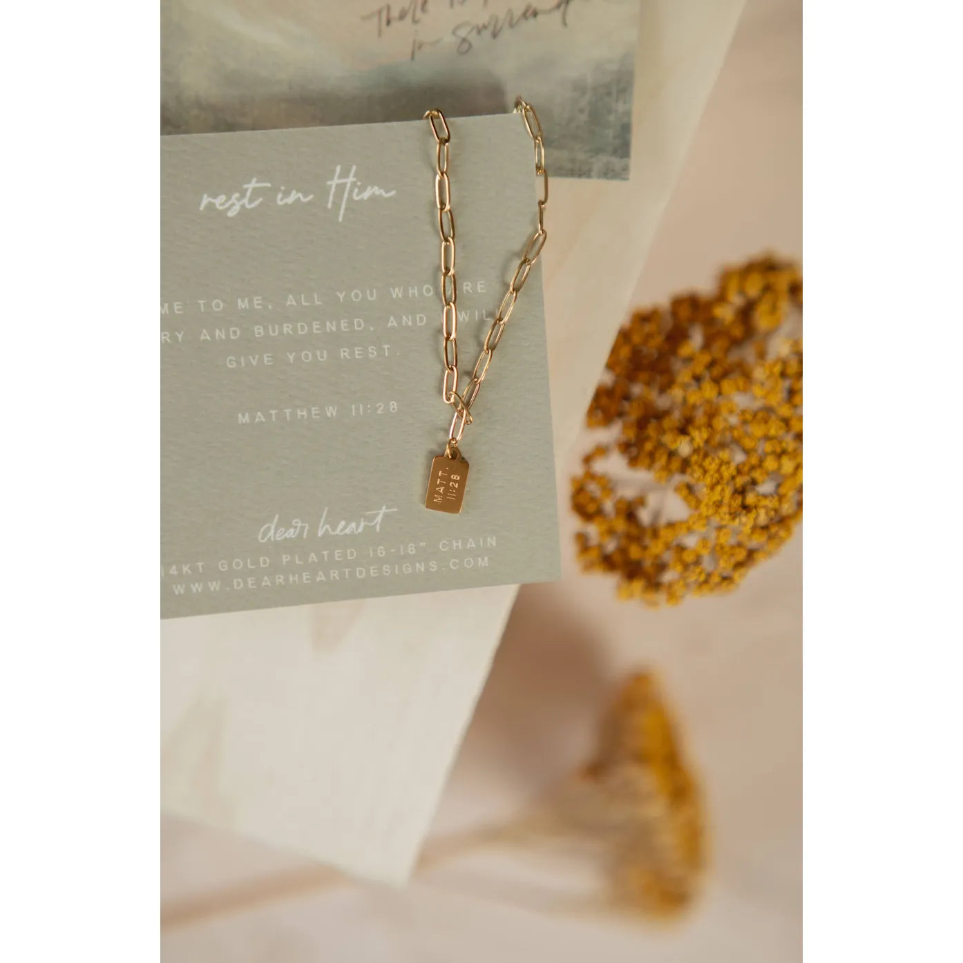 Rest in Him Mini Tag Necklace