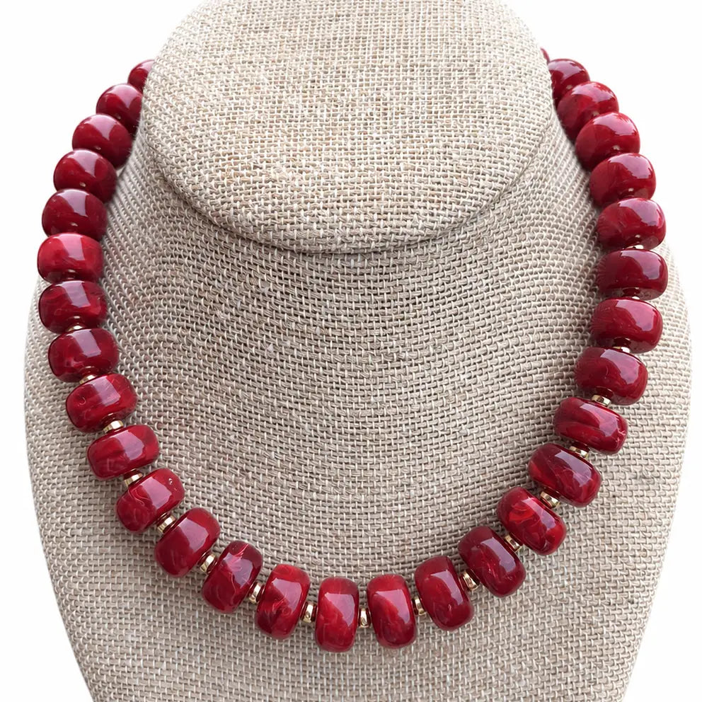 Crimson Round Necklace