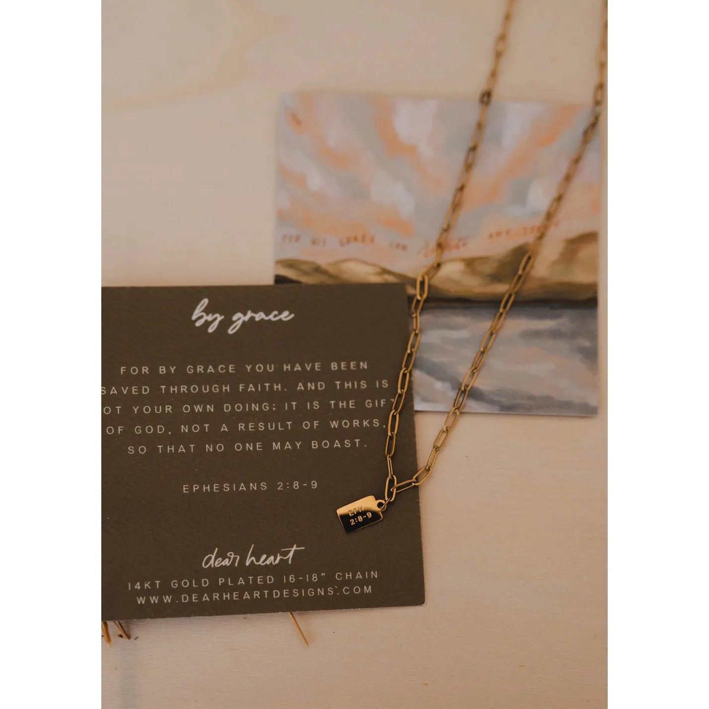 By Grace Mini Tag Necklace | Christian Jewelry