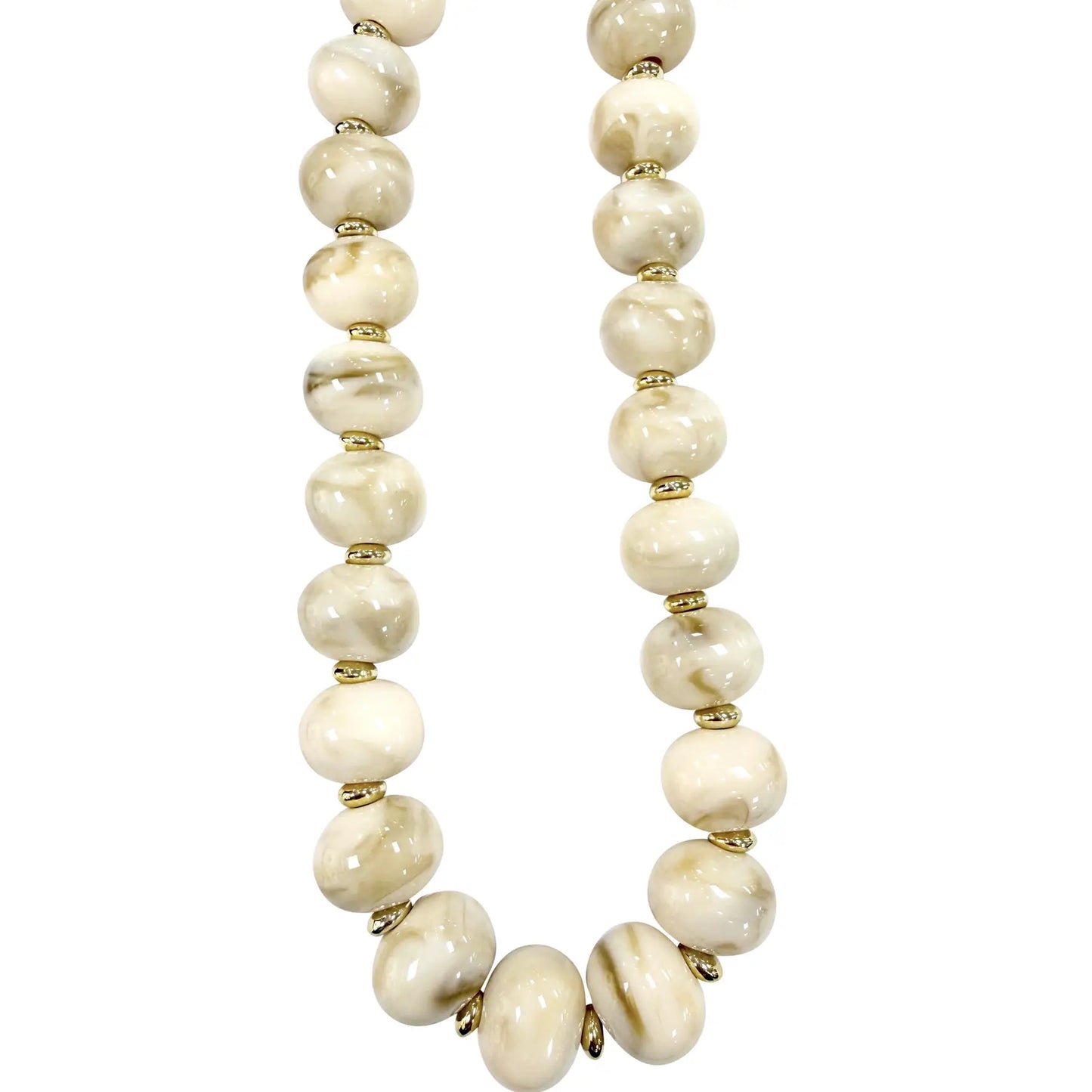 Marble Beaded Necklace (cream)