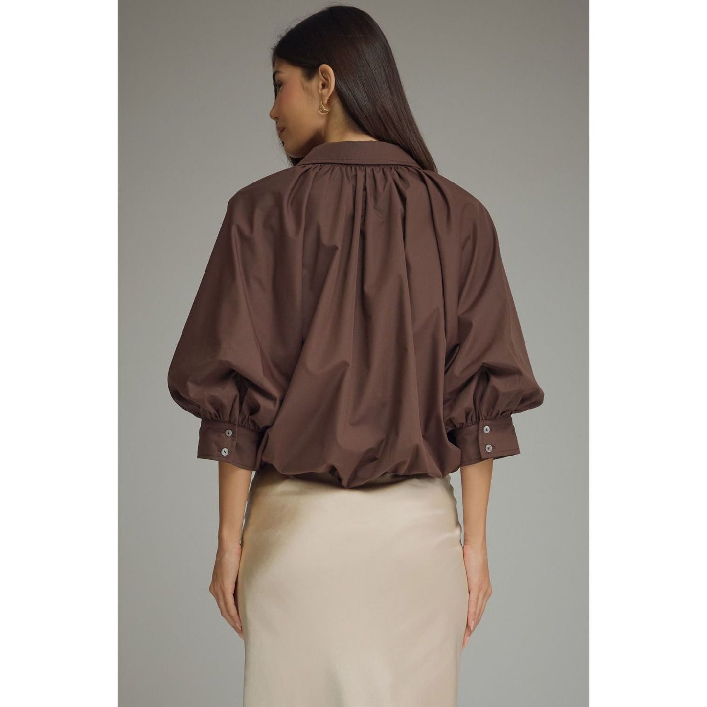 Maren Bubble Blouse (brown)