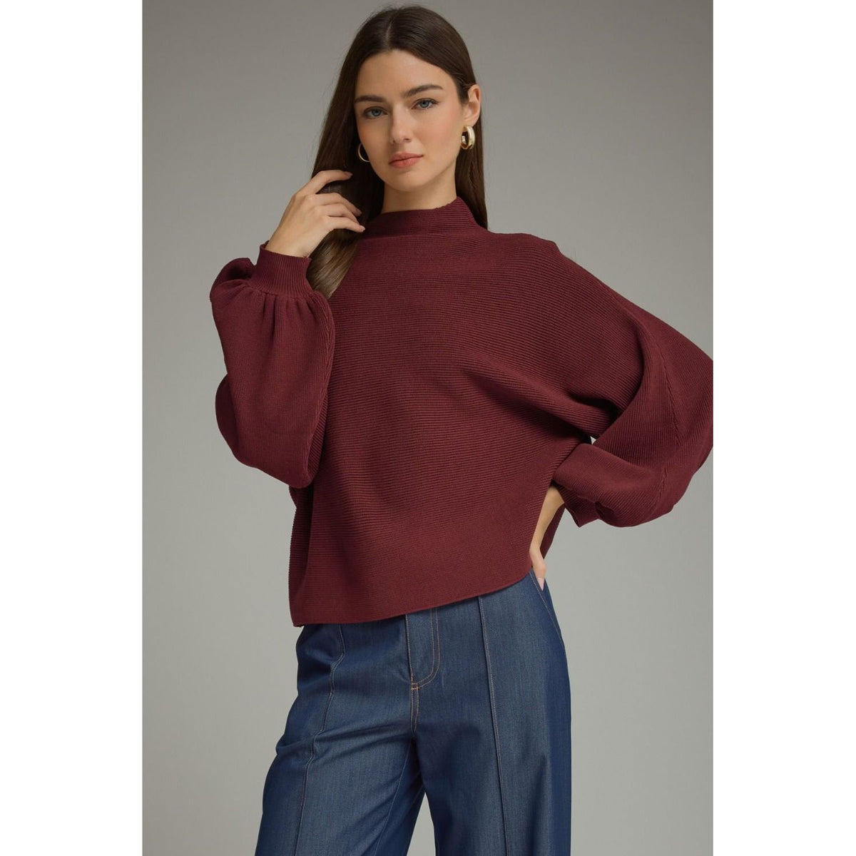 Raquel Knit Pullover (wine)