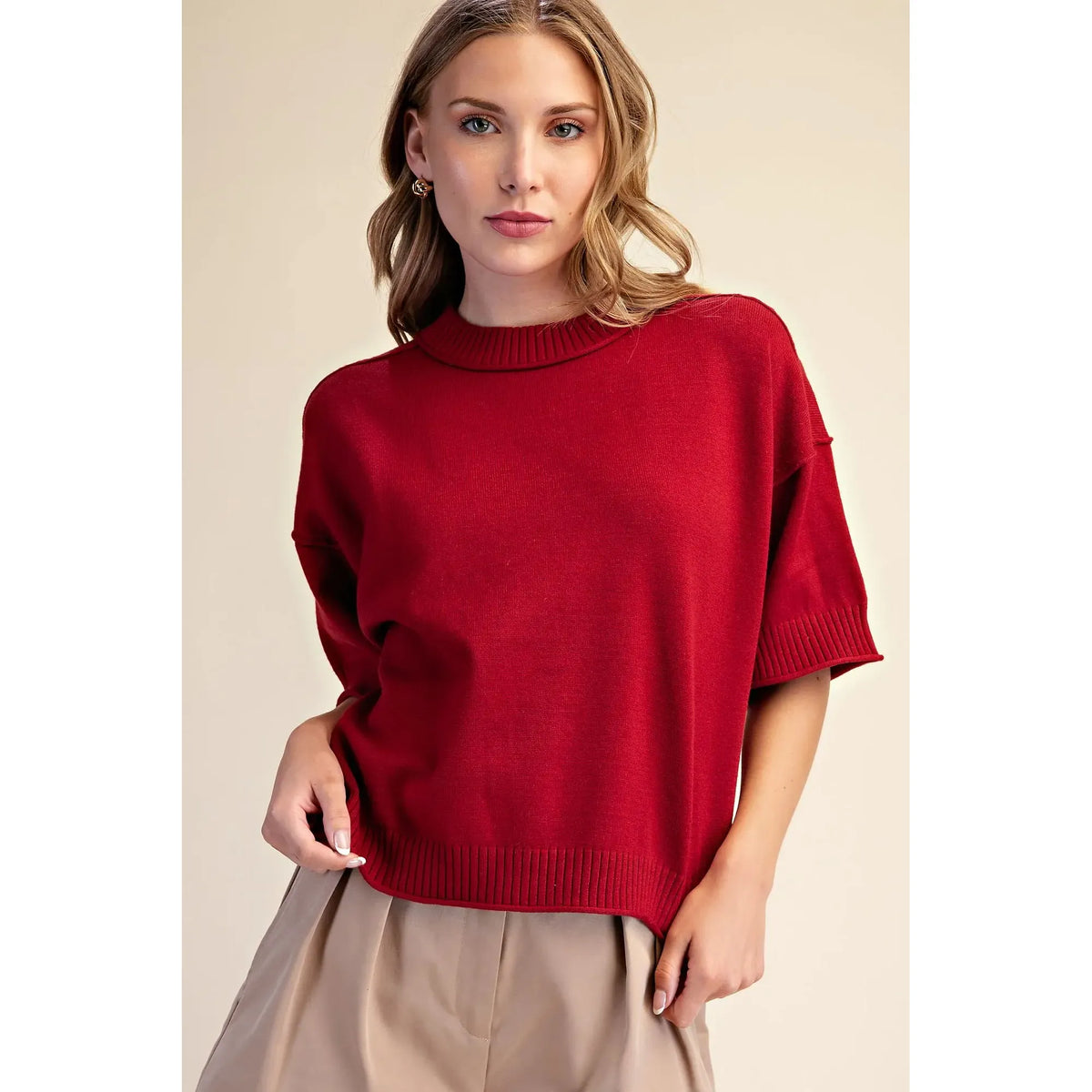 Taylor Knit Top (red)