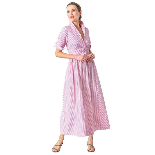 June Dress (pink stripe)