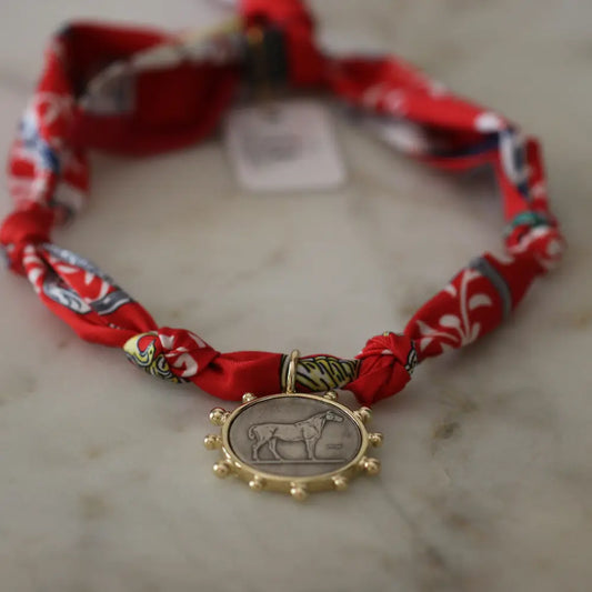 Derby Scarf Necklace (red)