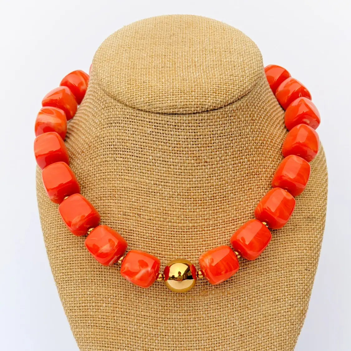 Orange Cube Necklace