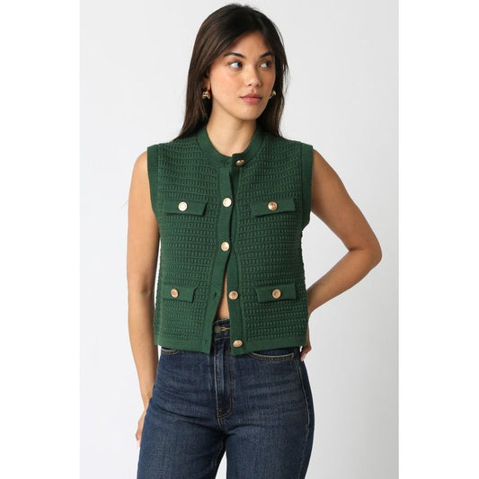 Selena Button Down Knit vest