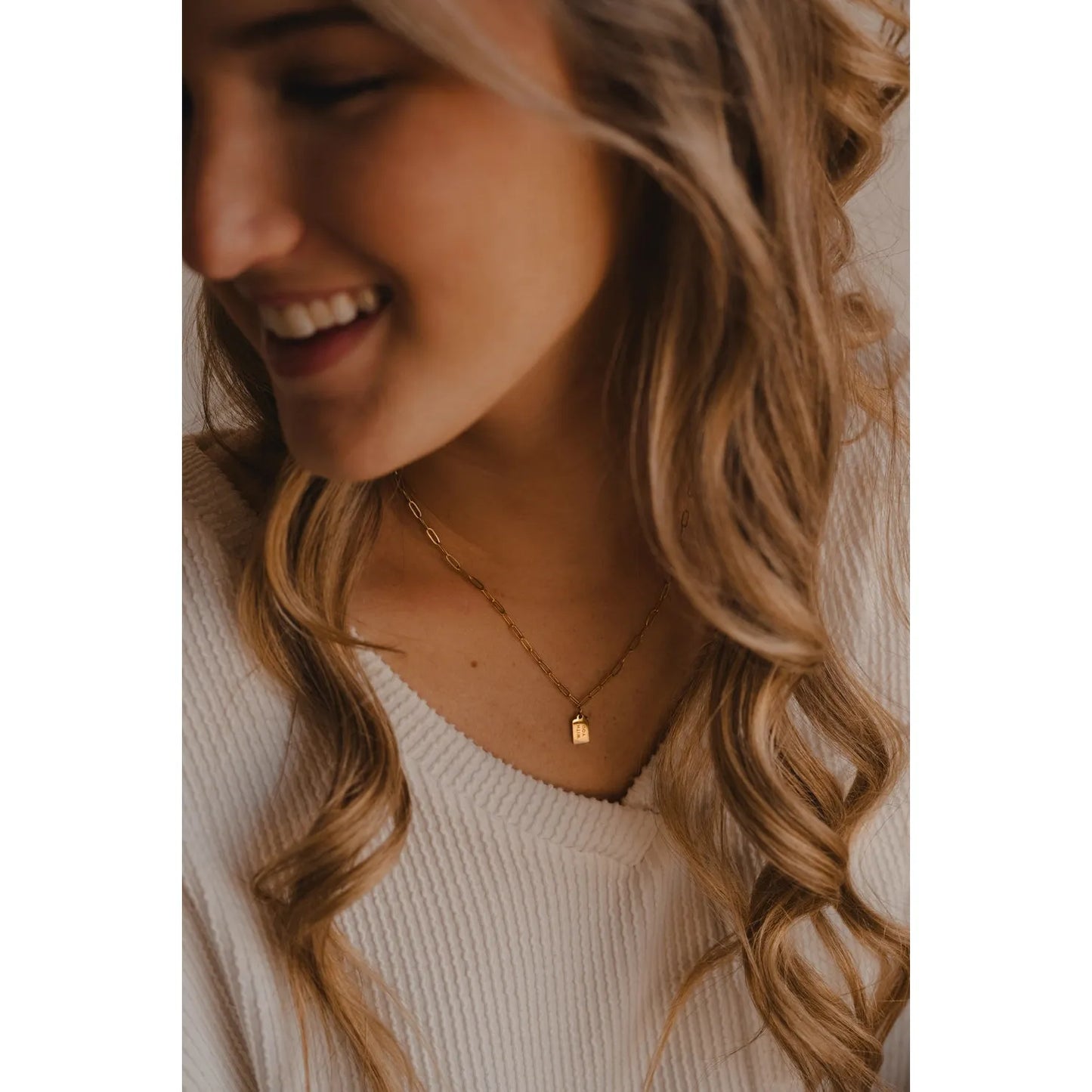 With You Mini Tag Necklace | Christian Jewelry