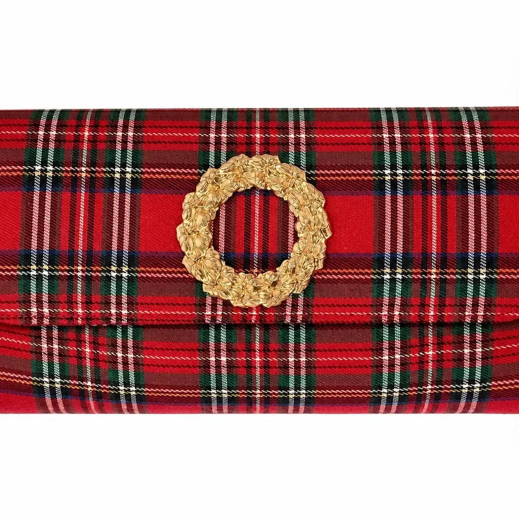 Avery Plaid Clutch (wreath)