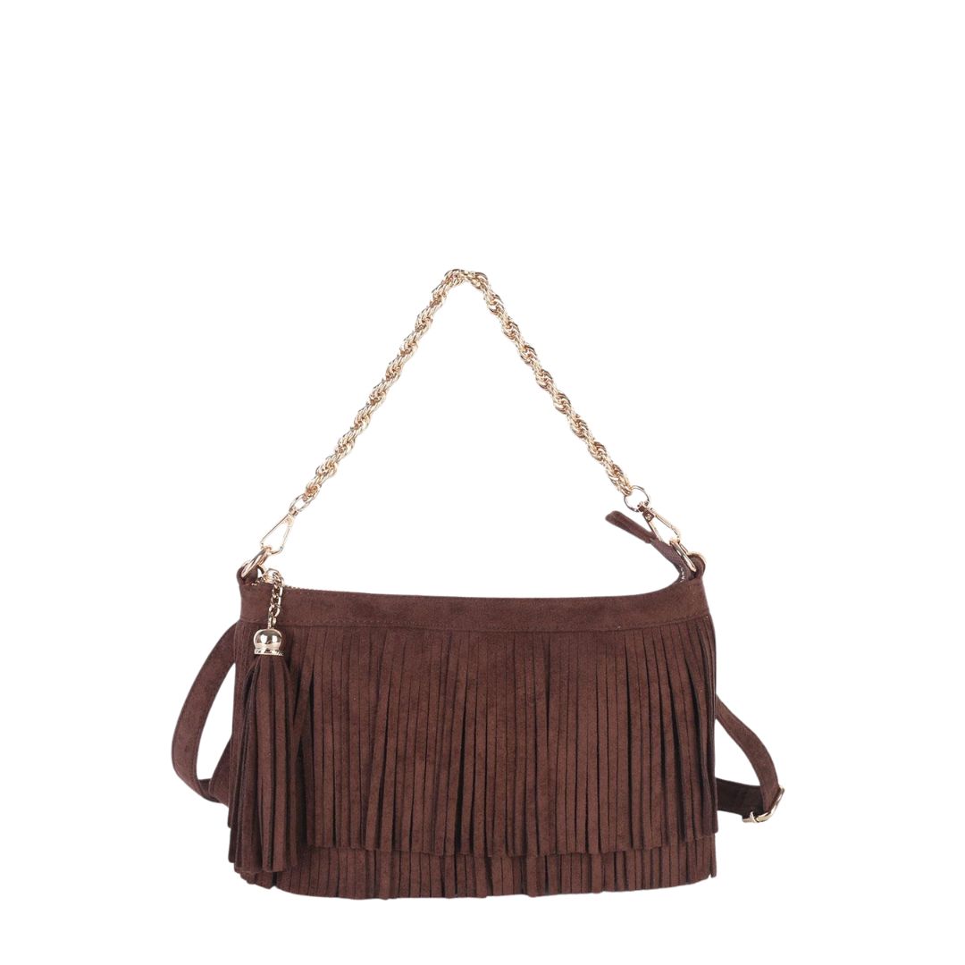 Sloan Fringe Clutch (brown)