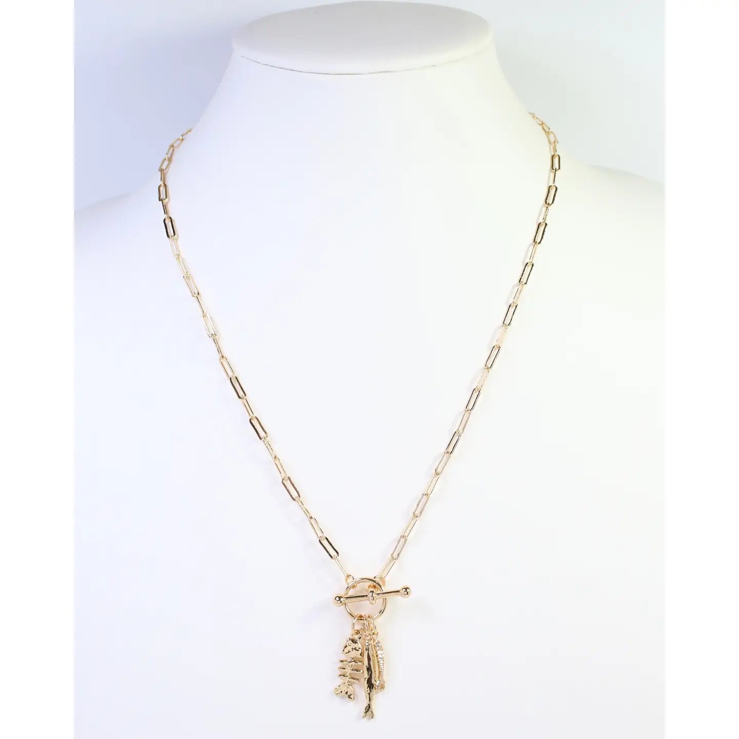 Stony Brook Fish Charm Necklace