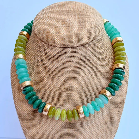 Green Disc Necklace