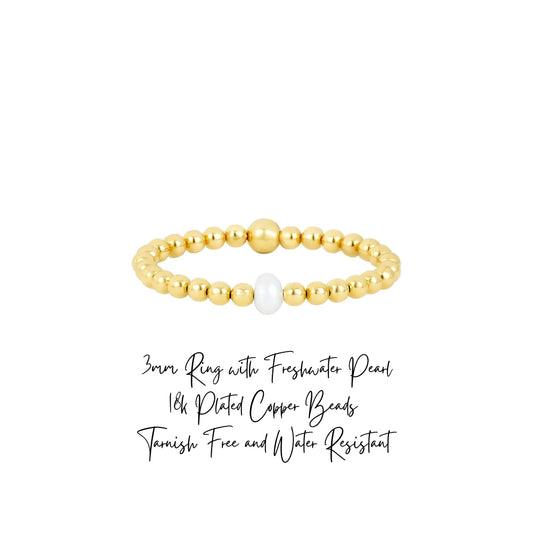Beaded Ring with Pearl