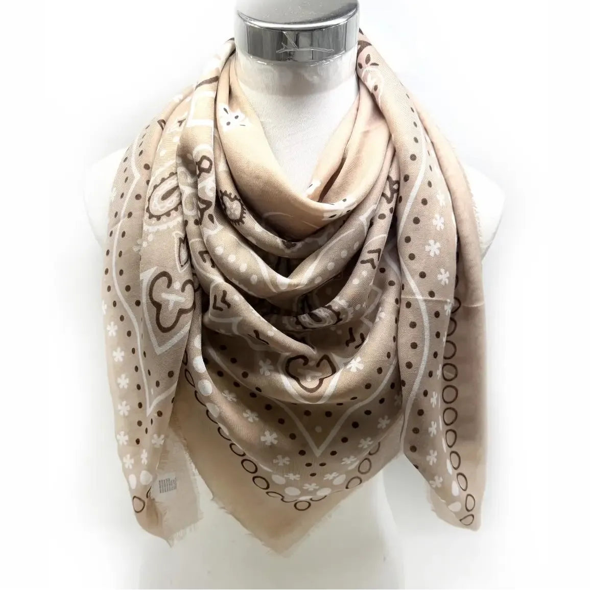 Taupe Large Bandana Scarf