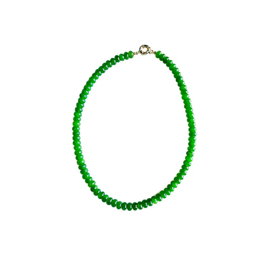 Candy Necklace: Green kiwi stone