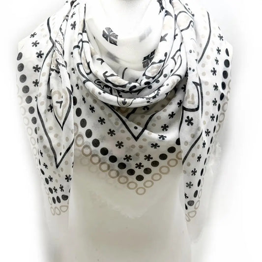White Large Bandana Scarf
