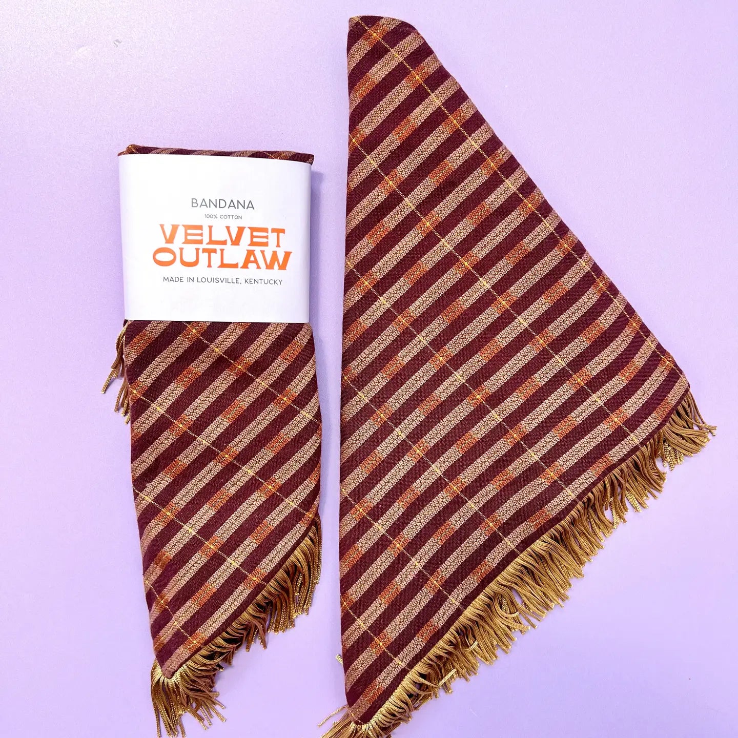 Fall Fringe Bandana - brown