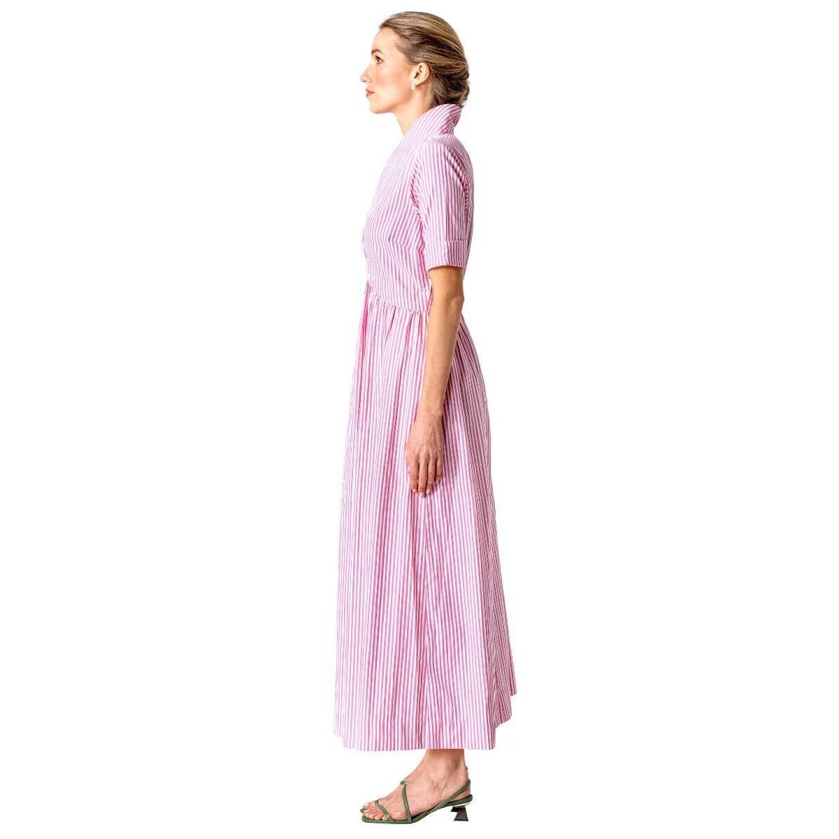 June Dress (pink stripe)