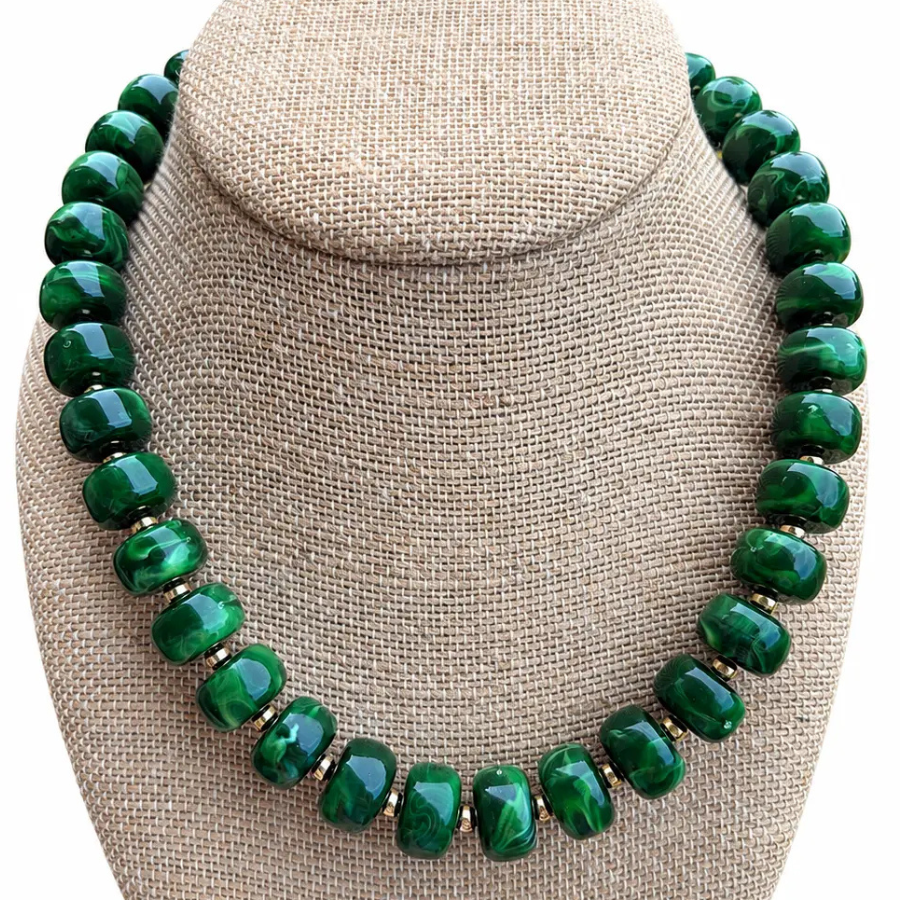 EmeraldRoundBeadedNecklace-The Katie Kollective