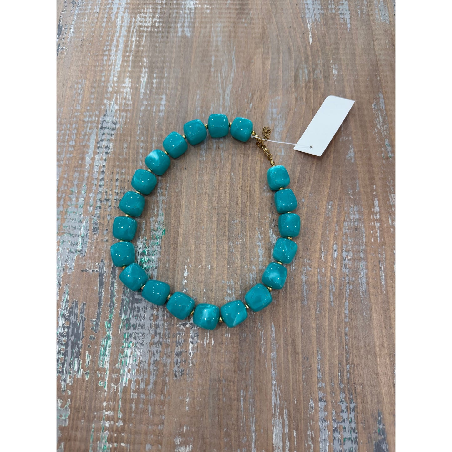 Turquoise Cube Necklace