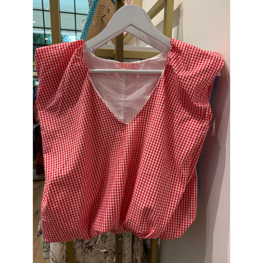 Louise Blouse (red gingham)