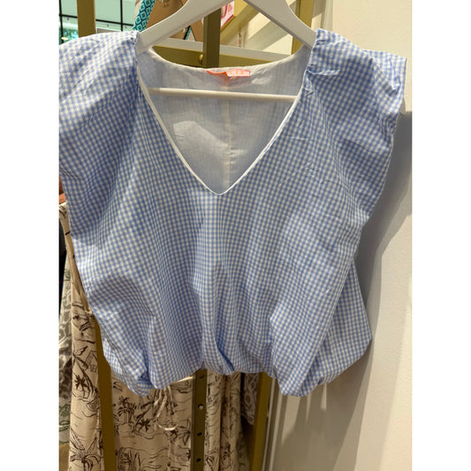 Louise Blouse (blue gingham)