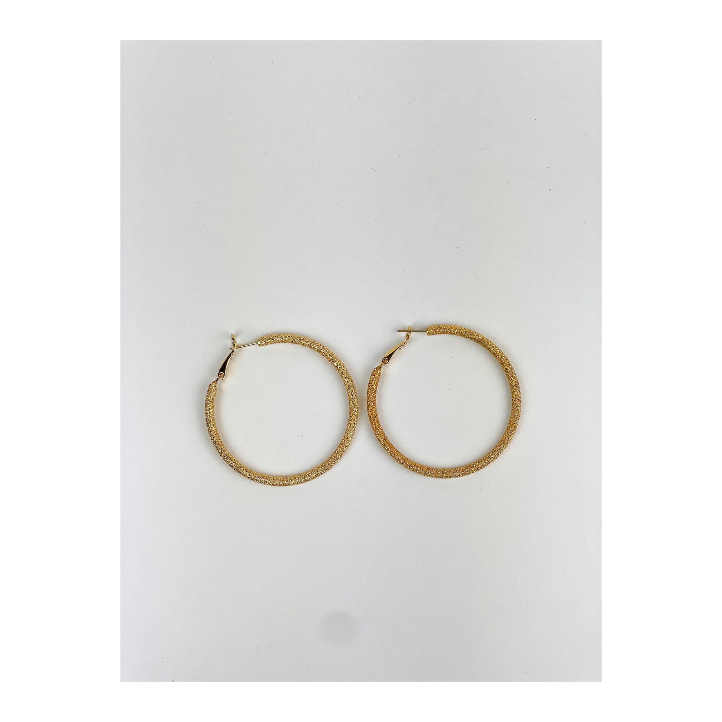 gold textured hoops