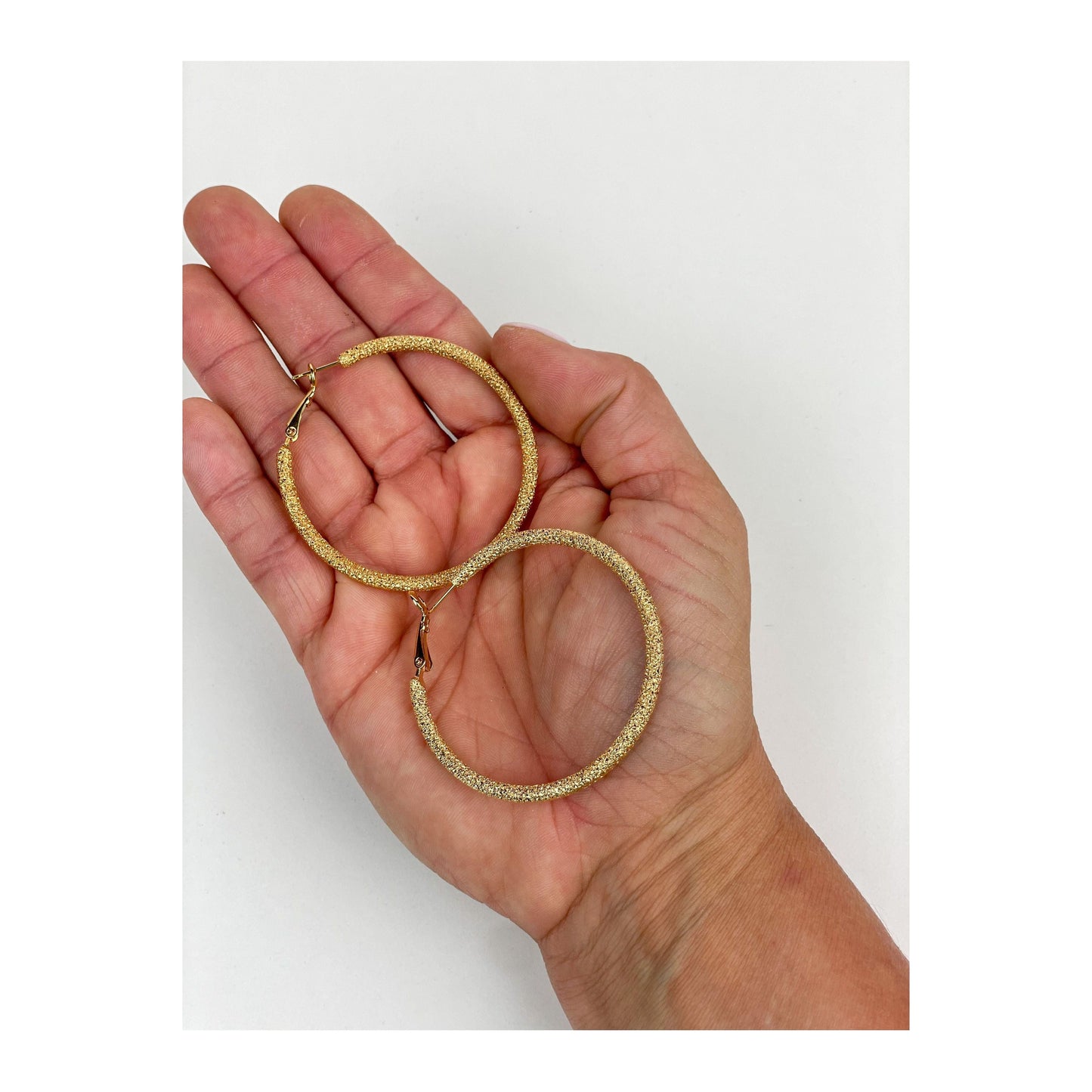 gold textured hoops