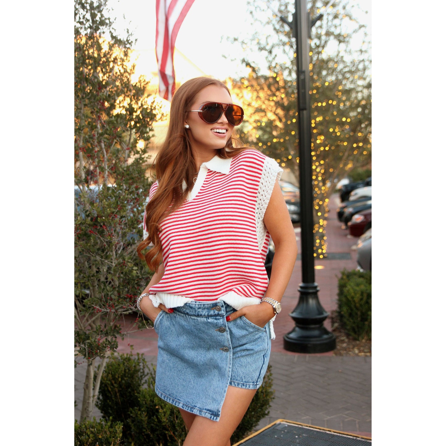 Lori Knit Top (Red)
