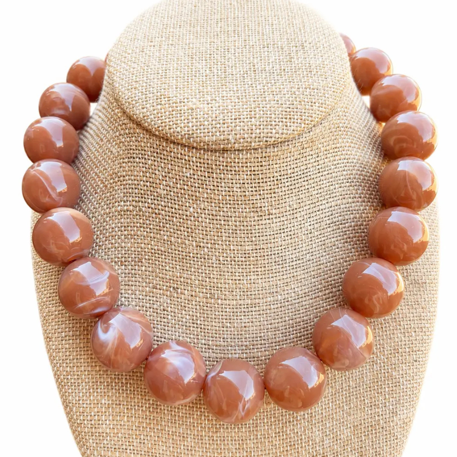 Mocha Bauble Necklace-The Katie Kollective