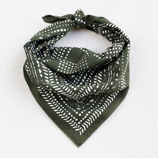 Olive Dash Dot Bandana