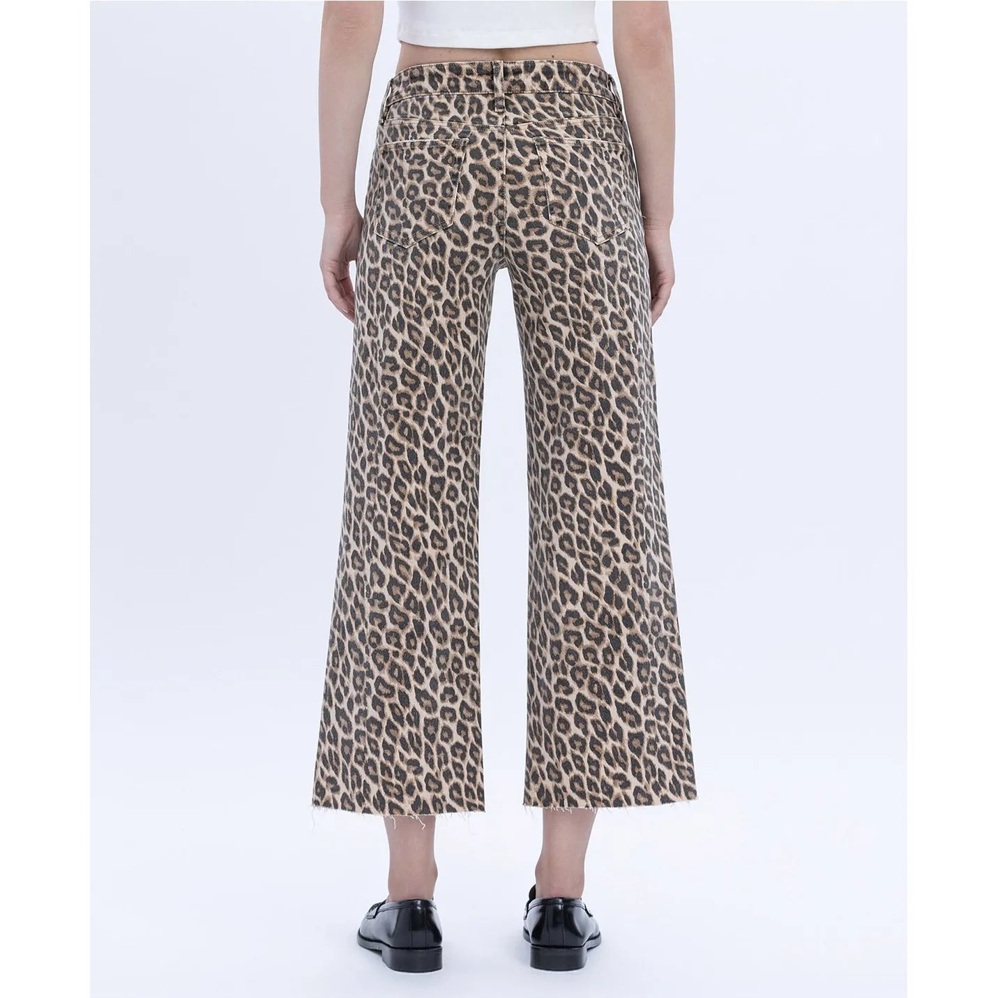 Olivia Wide Leg Denim (Cheetah Print)