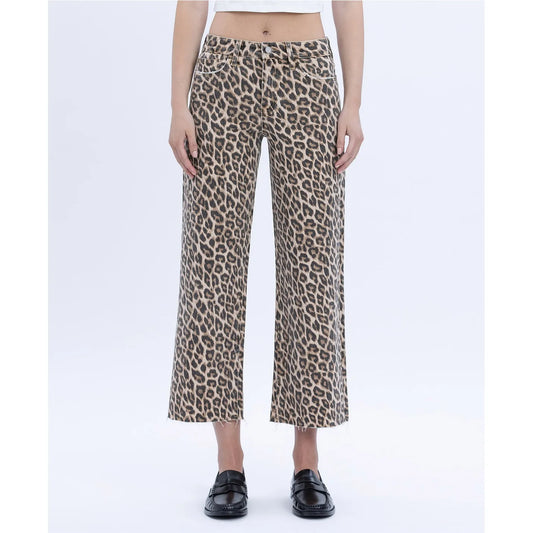 Olivia Wide Leg Denim (Cheetah Print)