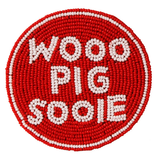 woo pig beaded button