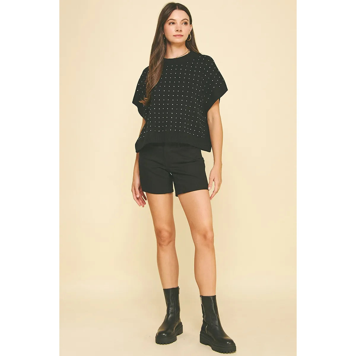 Elowen Rhinestone Knit Top