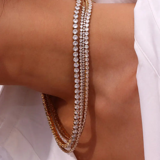 Rhinestone Tennis Necklace (2mm)