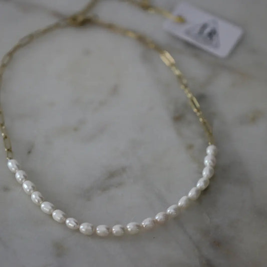 Delaney Pearl Chain Necklace